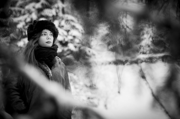 Portrait 2014 Schnee Graz Schlossberg Bokeh 